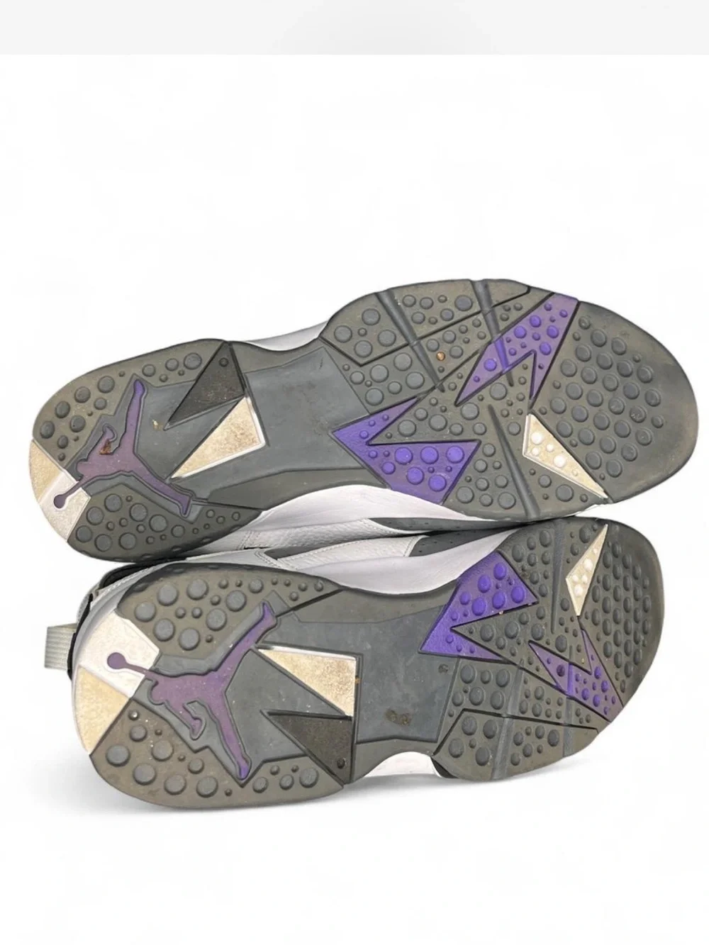 Men's High-Top Athletic Sneakers in White & Gray with Purple Accents